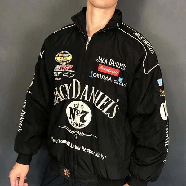 Jack Daniel’s Vintage Veste De Course – Veste F1 Streetwear Rétro