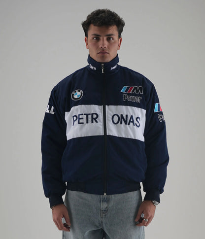 Bleu BMW Vintage Racing Jacket – Veste F1 Streetwear Rétro