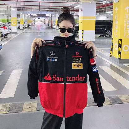 Rouge/Noir Mercedes Vintage Racing Jacket F1
