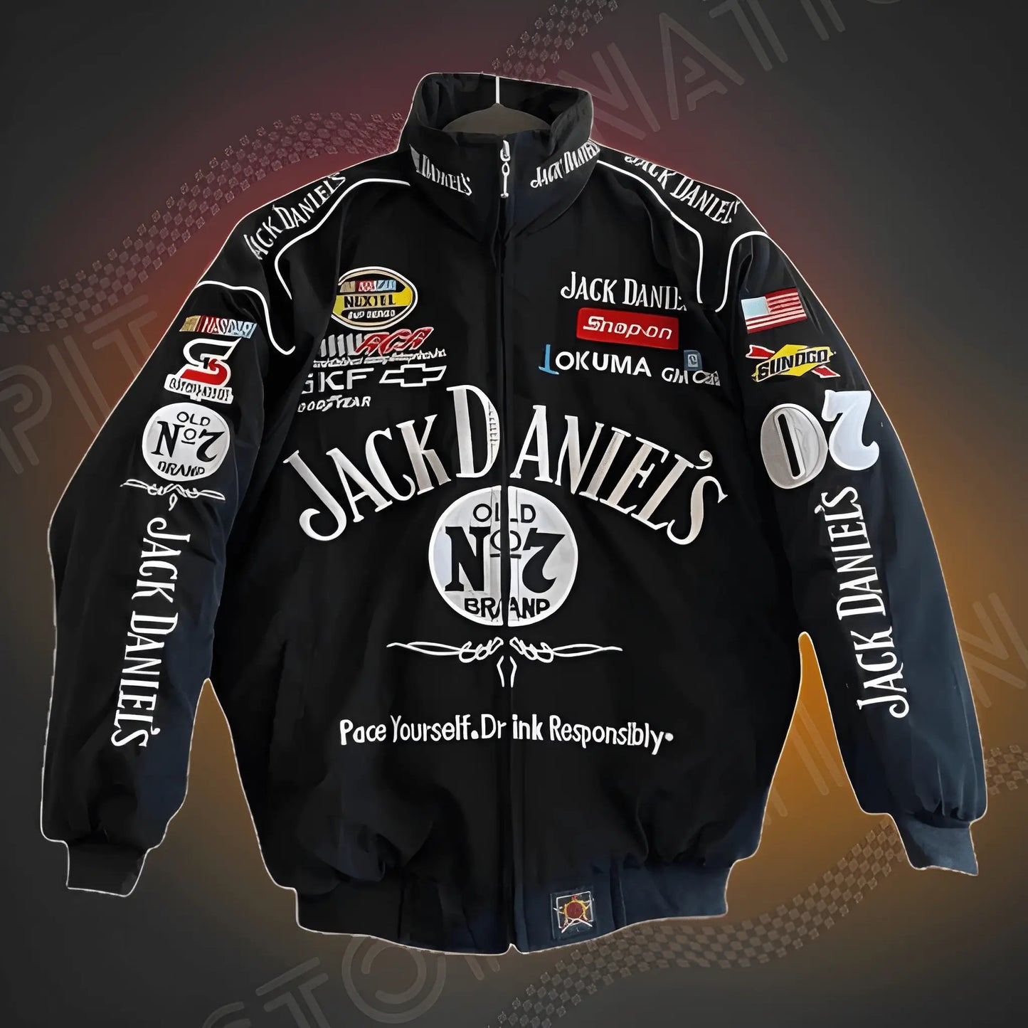 Jack Daniel’s Vintage Veste De Course – Veste F1 Streetwear Rétro