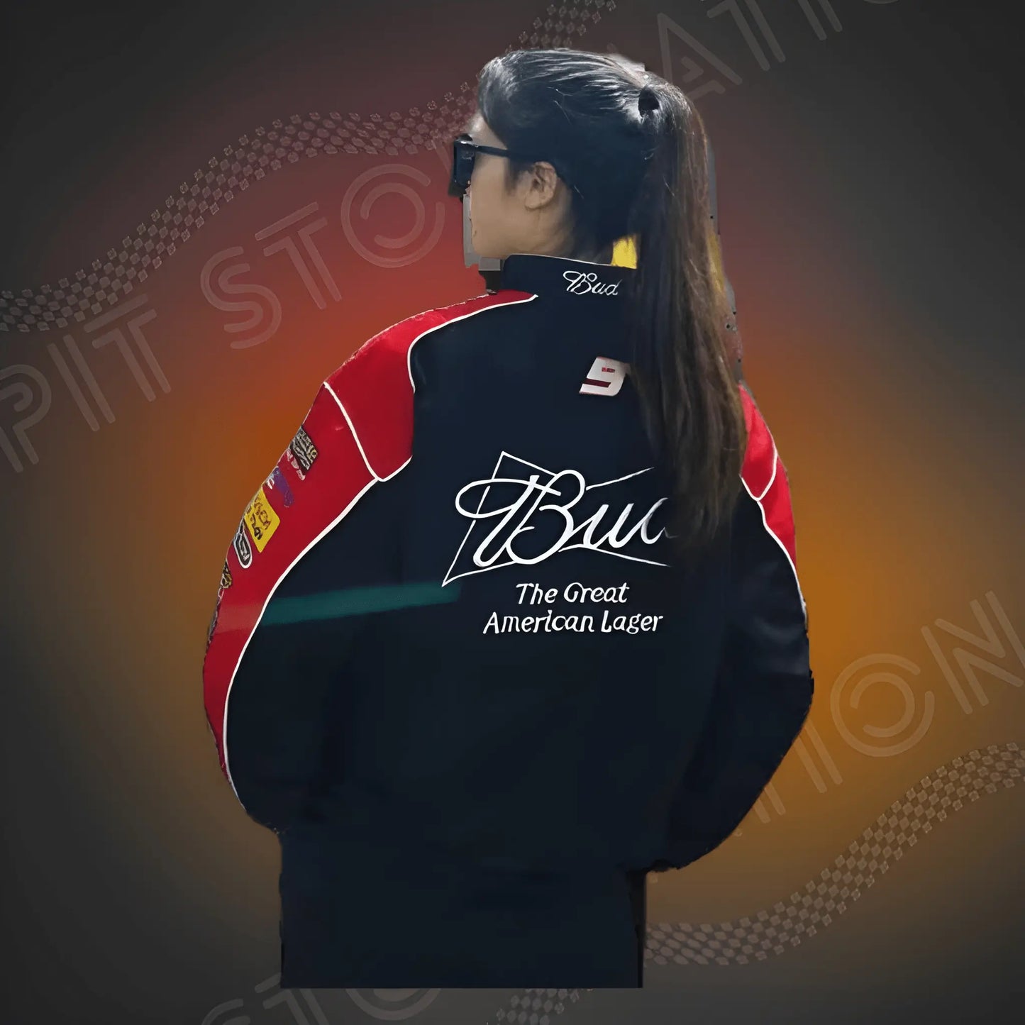 Budweiser Vintage Racing Jacket Noir/Rouge – Veste F1 Streetwear