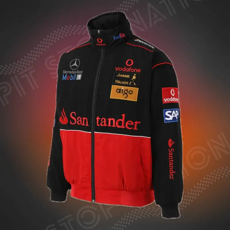 Rouge/Noir Mercedes Vintage Racing Jacket F1