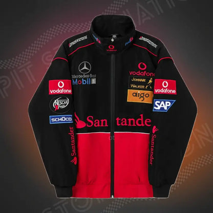 Rouge/Noir Mercedes Vintage Racing Jacket F1