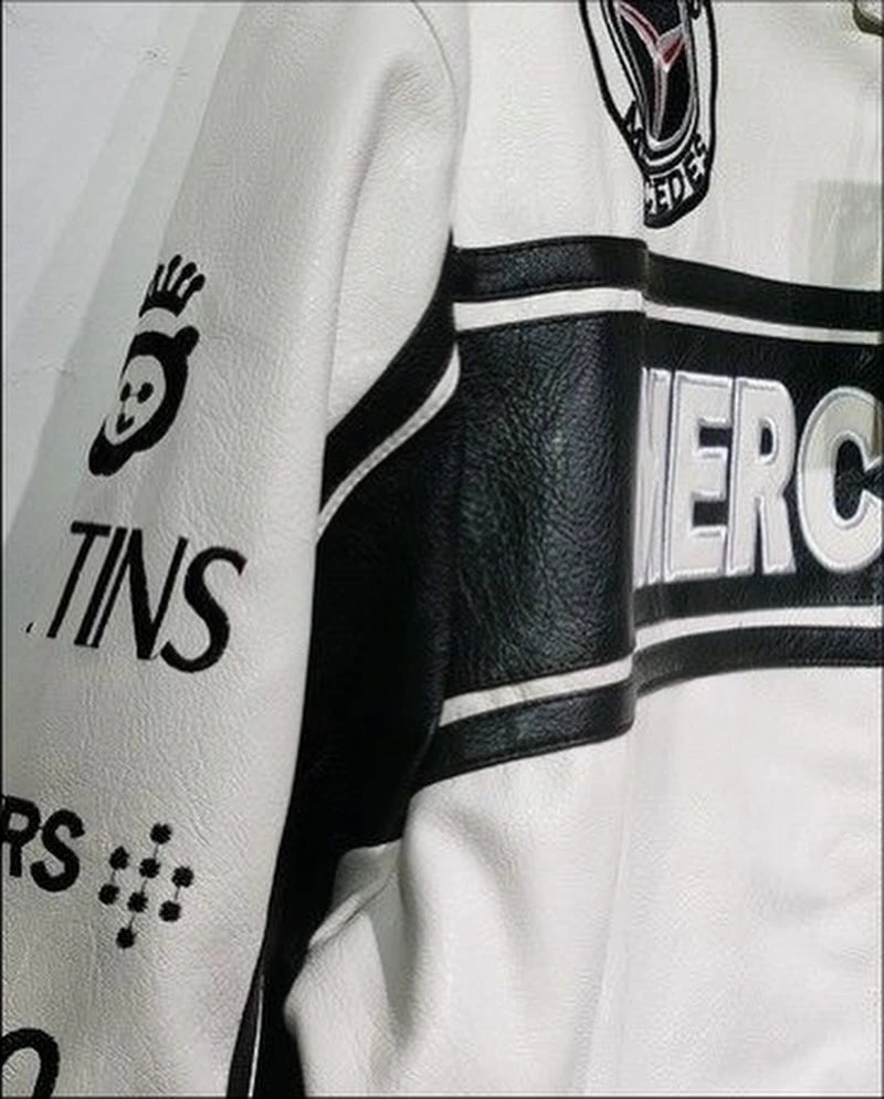 Veste cuir Mercedes-Benz racing
