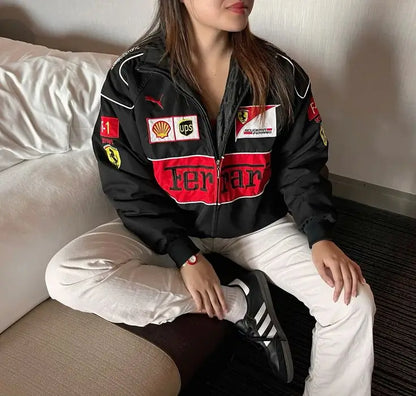 Noir Ferrari Vintage Racing Jacket