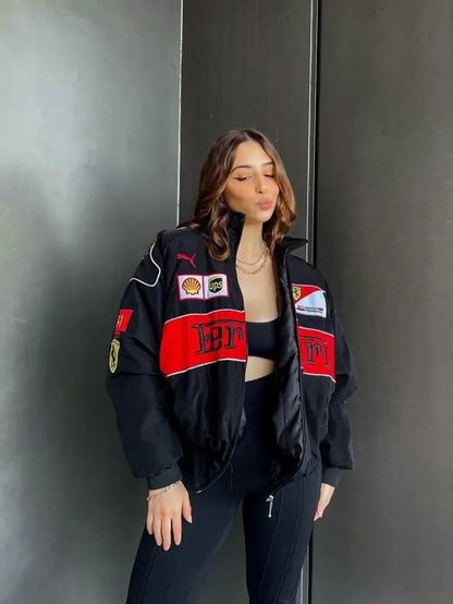 Noir Ferrari Vintage Racing Jacket