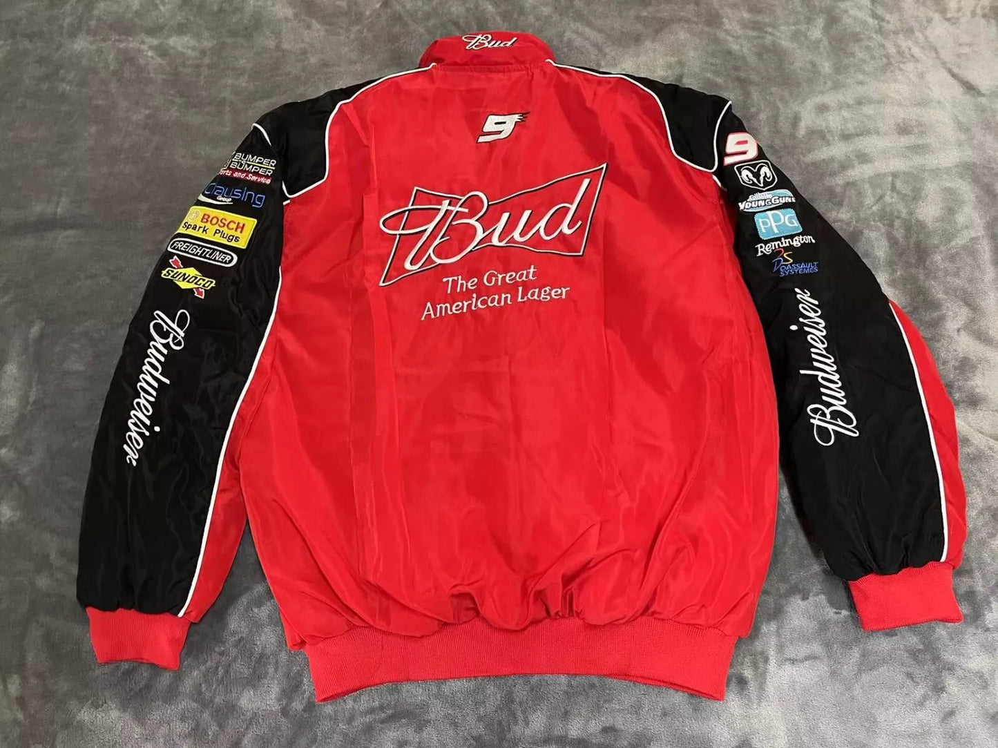 Red Budweiser Vintage Racing Jacket – Veste Streetwear F1 Rétro