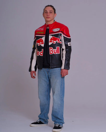 Veste Racing Red Bull en Cuir Végétal – Édition Motul & Michelin