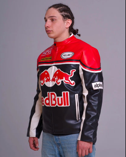 Veste Racing Red Bull en Cuir Végétal – Édition Motul & Michelin